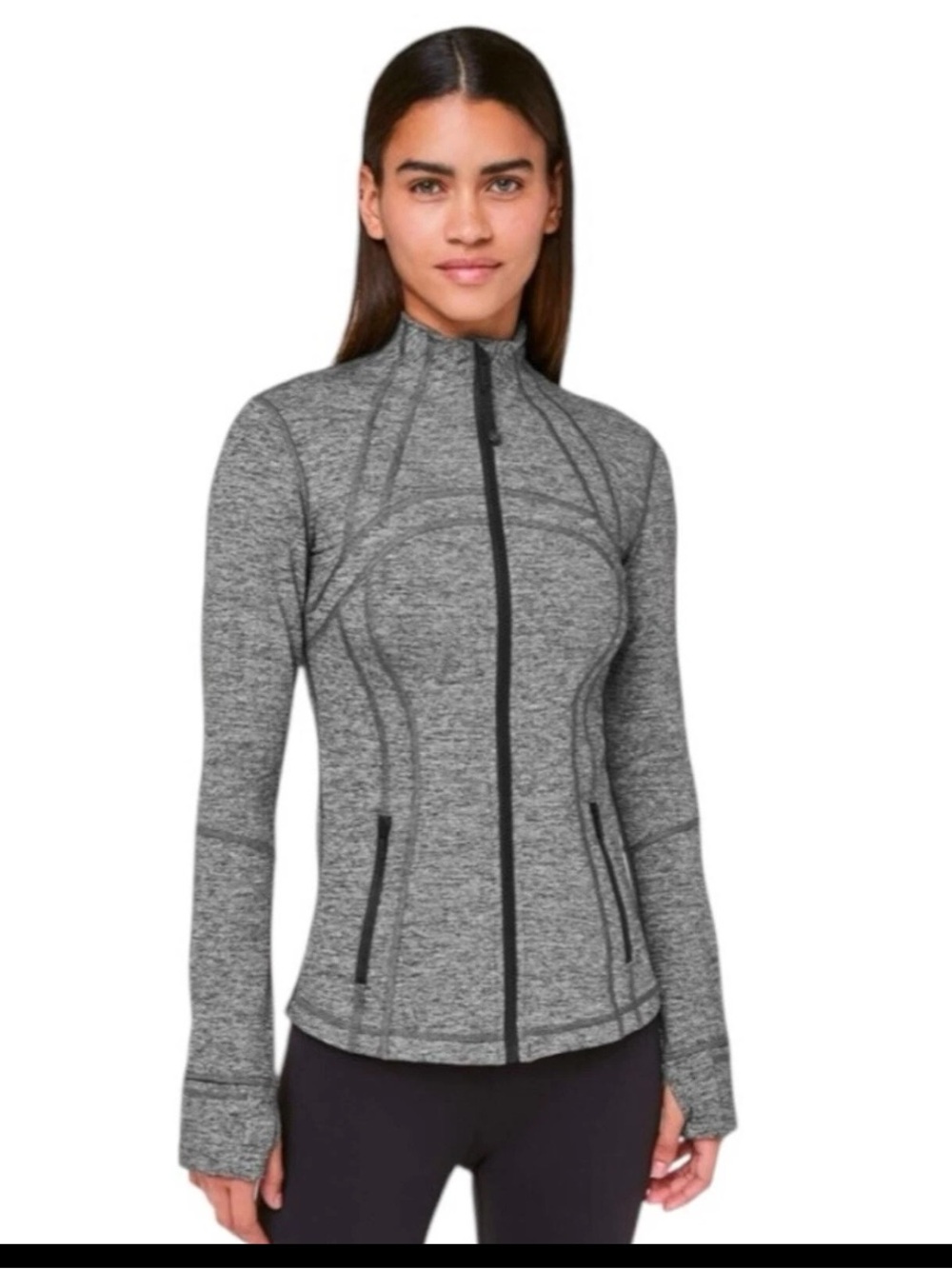 lululemon athletica Gray Heather Define Full-Zip Sculpting Jacket